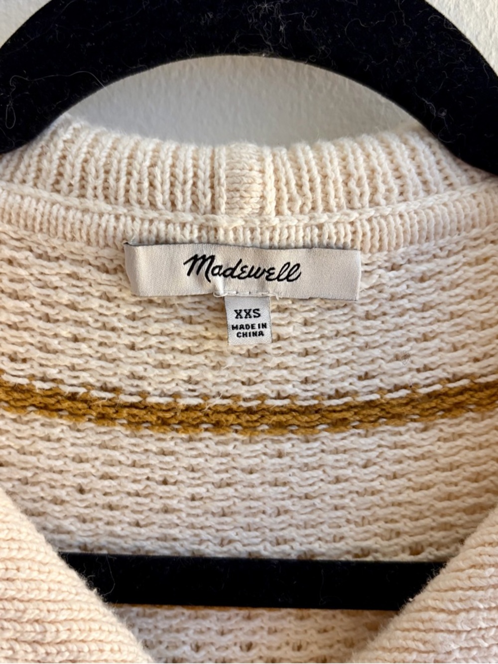 Madewell Canby Button Mockneck Sweater in Stripe XXS - Picture 3 of 4